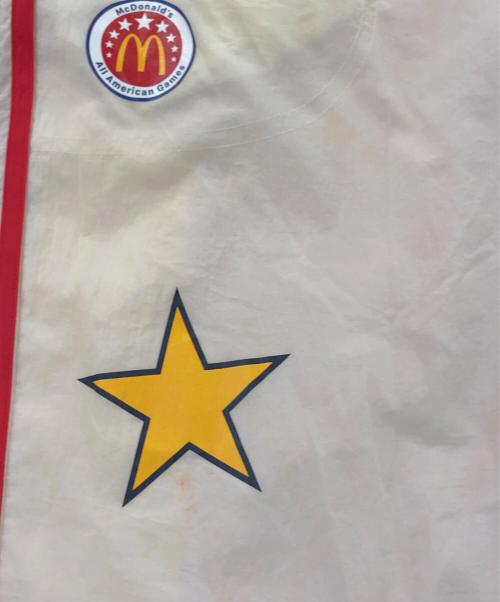 adidas（アディダス）adidas (アディダス) Eric Emanuel (エリック エマニュエル) McDonald's (マクドナルド) コラボリバーシブルパンツ レッド×ベージュ サイズ:Mの古着・服飾アイテム