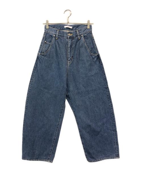 ASTRAET（アストラット）ASTRAET (アストラット) CO タック ワイド デニムパンツ ブルーの古着・服飾アイテム