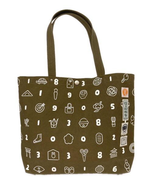 一澤信三郎帆布（イチザワシンザブロウハンプ）一澤信三郎帆布 (イチザワシンザブロウハンプ) SOU・SOU (ソウソウ) 高島屋 (タカシマヤ) 三三屋手さげかばん オリーブの古着・服飾アイテム