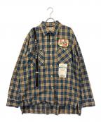 Maison MIHARA YASUHIROメゾン ミハラ ヤスヒロ）の古着「checked print shirt」｜ブルー