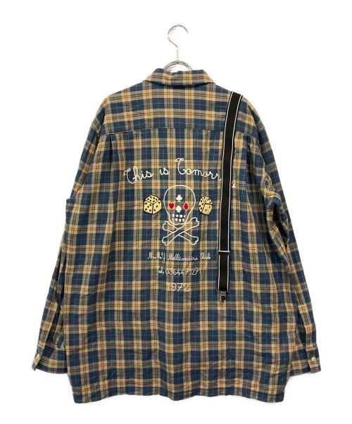 Maison MIHARA YASUHIRO（メゾン ミハラ ヤスヒロ）Maison MIHARA YASUHIRO (メゾン ミハラ ヤスヒロ) checked print shirt ブルー サイズ:46の古着・服飾アイテム