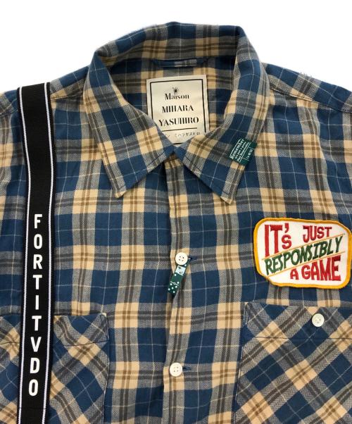 Maison MIHARA YASUHIRO（メゾン ミハラ ヤスヒロ）Maison MIHARA YASUHIRO (メゾン ミハラ ヤスヒロ) checked print shirt ブルー サイズ:46の古着・服飾アイテム