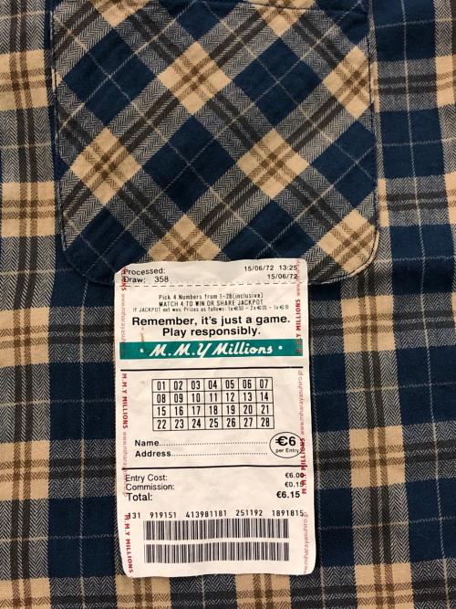 Maison MIHARA YASUHIRO（メゾン ミハラ ヤスヒロ）Maison MIHARA YASUHIRO (メゾン ミハラ ヤスヒロ) checked print shirt ブルー サイズ:46の古着・服飾アイテム