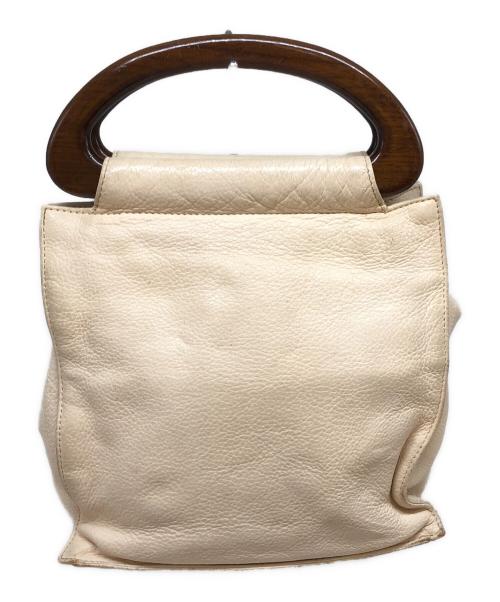 CHANEL（シャネル）CHANEL (シャネル) CC Grained Calfskin Wooden Handle Tote handbag アイボリーの古着・服飾アイテム