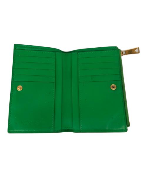 BOTTEGA VENETA（ボッテガベネタ）BOTTEGA VENETA (ボッテガベネタ) イントレチャート2つ折り財布 グリーンの古着・服飾アイテム