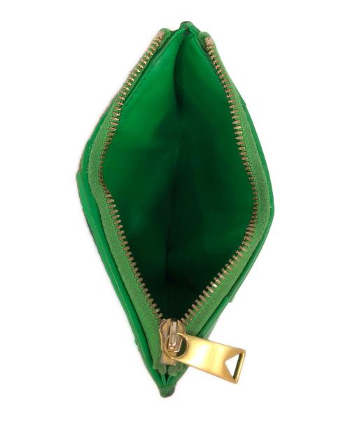 BOTTEGA VENETA（ボッテガベネタ）BOTTEGA VENETA (ボッテガベネタ) イントレチャート2つ折り財布 グリーンの古着・服飾アイテム