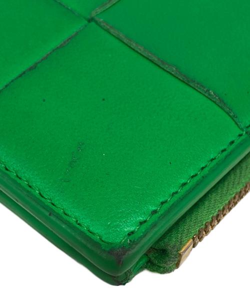 BOTTEGA VENETA（ボッテガベネタ）BOTTEGA VENETA (ボッテガベネタ) イントレチャート2つ折り財布 グリーンの古着・服飾アイテム