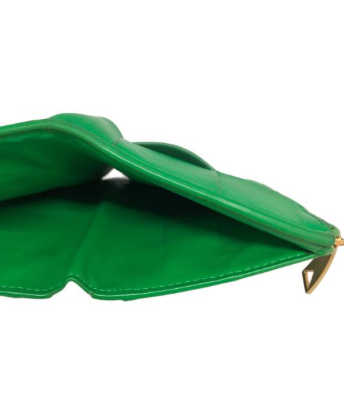 BOTTEGA VENETA（ボッテガベネタ）BOTTEGA VENETA (ボッテガベネタ) イントレチャート2つ折り財布 グリーンの古着・服飾アイテム