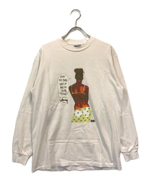 stussy（ステューシー）stussy (ステューシー) FPAR (エフピーエーアール) オールドロングスリーブTシャツ ホワイト サイズ:Mの古着・服飾アイテム