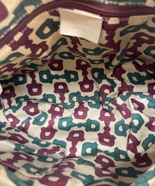 GUCCI（グッチ）GUCCI (グッチ) 裏地ホースビット柄GG シマワンショルダーバッグ ベージュの古着・服飾アイテム
