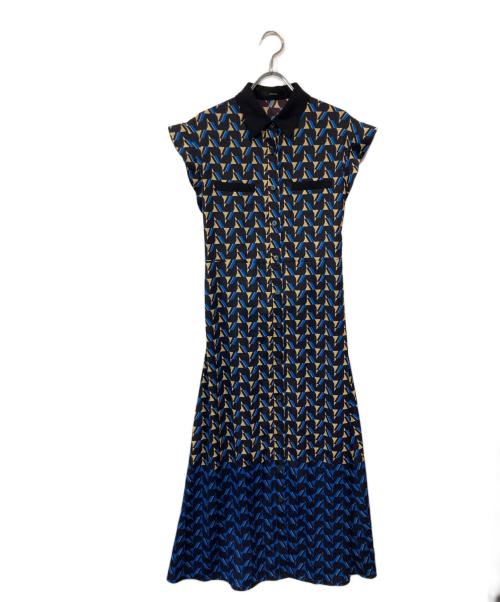 allureville（アルアバイル）allureville (アルアバイル) アンティークデシンキカプリントワンピース ブルー サイズ:2の古着・服飾アイテム