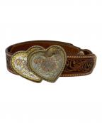 TONY LAMAトニーラマ）の古着「ハートバックルウエスタンベルト」｜ブラウン
