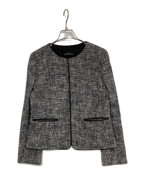green label relaxing（グリーンレーベルリラクシング）green label relaxing (グリーンレーベルリラクシング) ノーカラーツイードジャケット グレー サイズ:38の古着・服飾アイテム