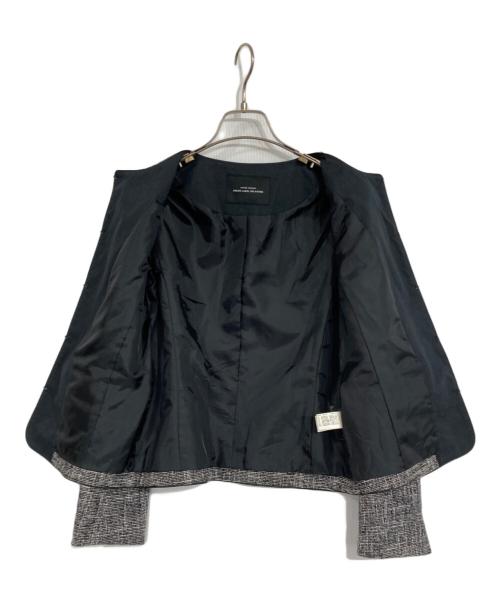 green label relaxing（グリーンレーベルリラクシング）green label relaxing (グリーンレーベルリラクシング) ノーカラーツイードジャケット グレー サイズ:38の古着・服飾アイテム