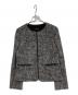 green label relaxing（グリーンレーベルリラクシング）の古着「ノーカラーツイードジャケット」｜グレー