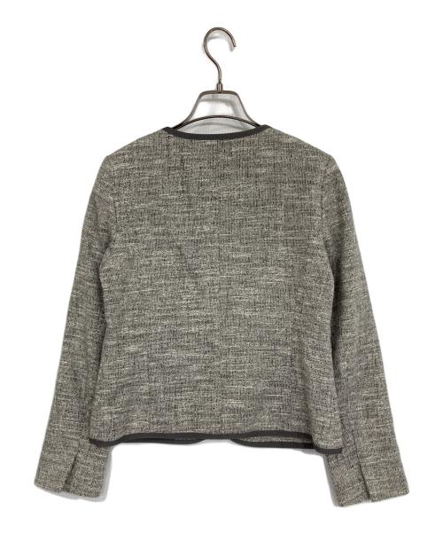 green label relaxing（グリーンレーベルリラクシング）green label relaxing (グリーンレーベルリラクシング) ノーカラーツイードジャケット グレー サイズ:38の古着・服飾アイテム