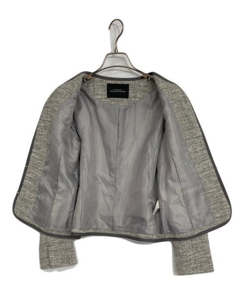 green label relaxing（グリーンレーベルリラクシング）green label relaxing (グリーンレーベルリラクシング) ノーカラーツイードジャケット グレー サイズ:38の古着・服飾アイテム