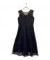 GRACE CONTINENTAL (（グレースコンチネンタル) オーナメント刺繍フレアワンピース ネイビー サイズ:36：6000円