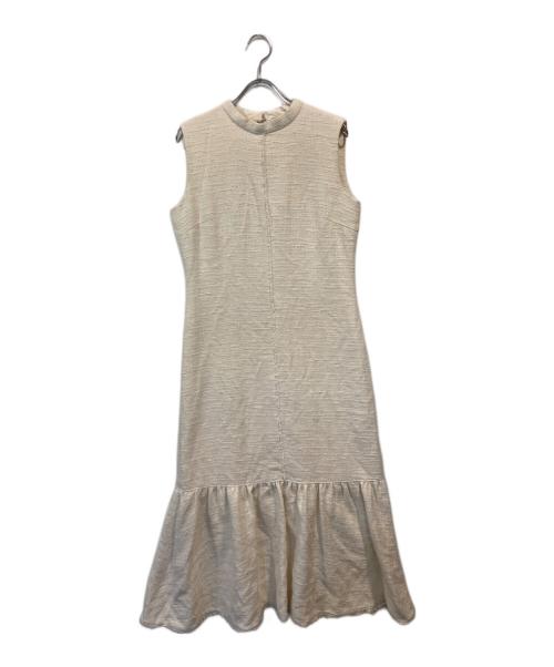 anuans（アニュアンス）anuans (アニュアンス) ツイードティアードワンピース ベージュ サイズ:Mの古着・服飾アイテム