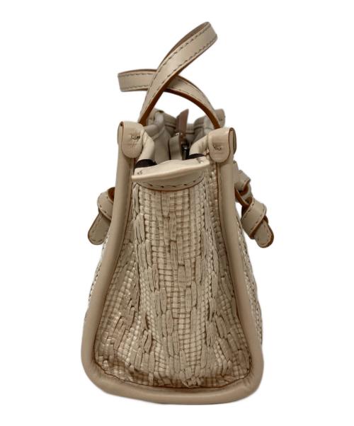 GIANNI CHIARINI（ジャンニ キアリーニ）GIANNI CHIARINI (ジャンニ キアリーニ) ラフィア風2WAYバッグ ベージュの古着・服飾アイテム