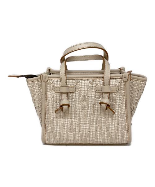 GIANNI CHIARINI（ジャンニ キアリーニ）GIANNI CHIARINI (ジャンニ キアリーニ) ラフィア風2WAYバッグ ベージュの古着・服飾アイテム