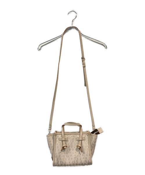 GIANNI CHIARINI（ジャンニ キアリーニ）GIANNI CHIARINI (ジャンニ キアリーニ) ラフィア風2WAYバッグ ベージュの古着・服飾アイテム