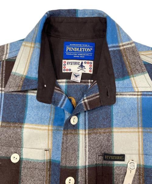 PENDLETON（ペンドルトン）PENDLETON (ペンドルトン) Hysteric Glamour (ヒステリックグラマー) コラボチェックウールシャツ ブルー×ブラウン サイズ:Fの古着・服飾アイテム