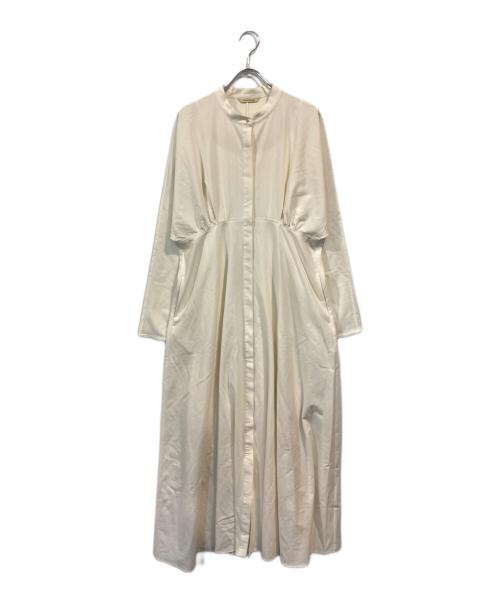 Curensology（カレンソロジー）Curensology (カレンソロジー) eclat (エクラ) 切り替えスタンドカラーワンピース ベージュ サイズ:38の古着・服飾アイテム
