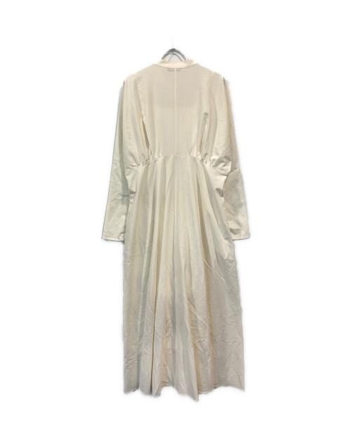 Curensology（カレンソロジー）Curensology (カレンソロジー) eclat (エクラ) 切り替えスタンドカラーワンピース ベージュ サイズ:38の古着・服飾アイテム