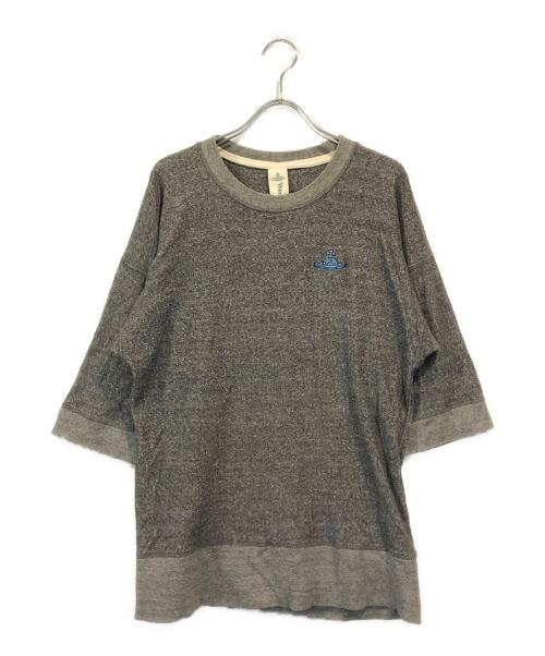 Vivienne Westwood home wear（ヴィヴィアンウエストウッド ホームウェア）Vivienne Westwood home wear (ヴィヴィアンウエストウッド ホームウェア) パイルラグランオーブ刺繍スウェット グレー サイズ:Mの古着・服飾アイテム