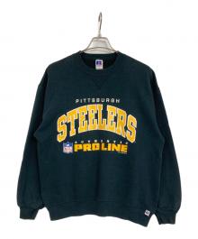 RUSSELL ATHLETIC（ラッセルアスレチック）の古着「ヴィンテージプリントスウェット」｜ブラック