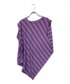 ISSEY MIYAKEイッセイミヤケ）の古着「STRIPE DRAPE JERSEY TOP」｜パープル