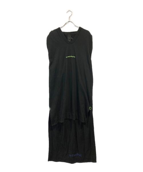 BERNHARD WILLHELM（ベルンハルト ウィルヘルム）BERNHARD WILLHELM (ベルンハルト ウィルヘルム) カットソーワンピース ブラック サイズ:Mの古着・服飾アイテム