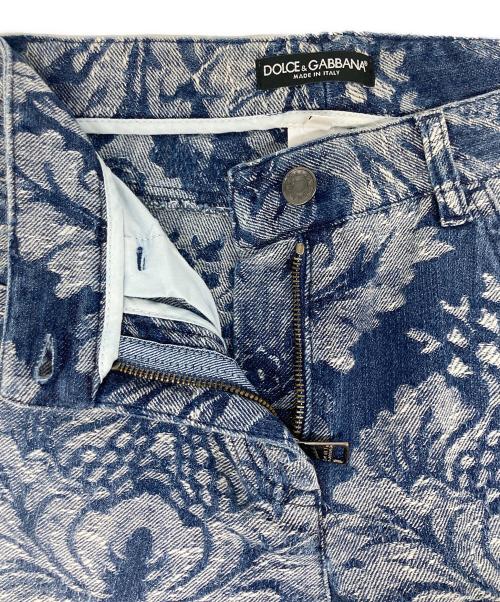 DOLCE & GABBANA（ドルチェ＆ガッバーナ）DOLCE & GABBANA (ドルチェ＆ガッバーナ) ストレート刺繍デニムパンツ インディゴ サイズ:38の古着・服飾アイテム