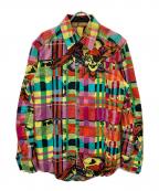 JOHN GALLIANOジョンガリアーノ）の古着「チェックスカルプリントシャツ」｜マルチカラー