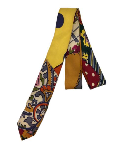 JOHN GALLIANO（ジョンガリアーノ）JOHN GALLIANO (ジョンガリアーノ) マルチアートプリントネクタイ イエロー サイズ:-の古着・服飾アイテム
