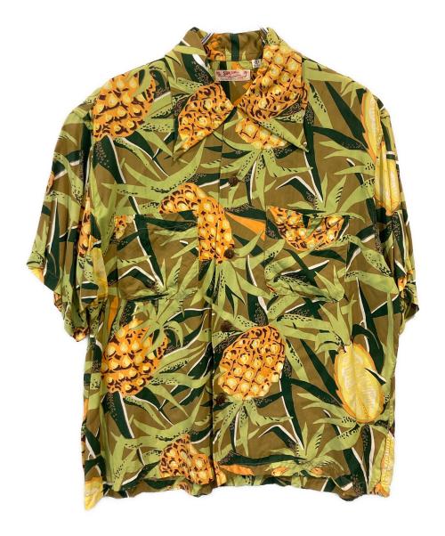 Sun Surf（サンサーフ）Sun Surf (サンサーフ) パイン柄アロハシャツ 黄緑 サイズ:Sの古着・服飾アイテム