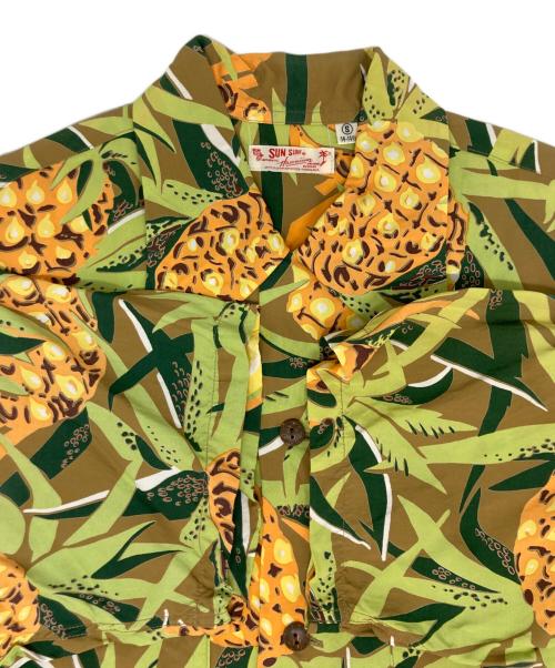 Sun Surf（サンサーフ）Sun Surf (サンサーフ) パイン柄アロハシャツ 黄緑 サイズ:Sの古着・服飾アイテム