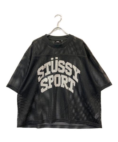 stussy（ステューシー）stussy (ステューシー) ステューシースポーツチームジャージーメッシュTシャツ ブラック サイズ:XLの古着・服飾アイテム