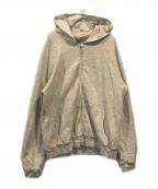 ERLイーアールエル）の古着「UNISEX ZIPPED FLEECE HOODIE JERSEY」｜グレー