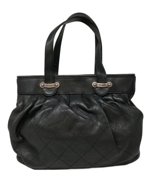 CHANEL（シャネル）CHANEL (シャネル) レザーハンドバッグ ブラックの古着・服飾アイテム