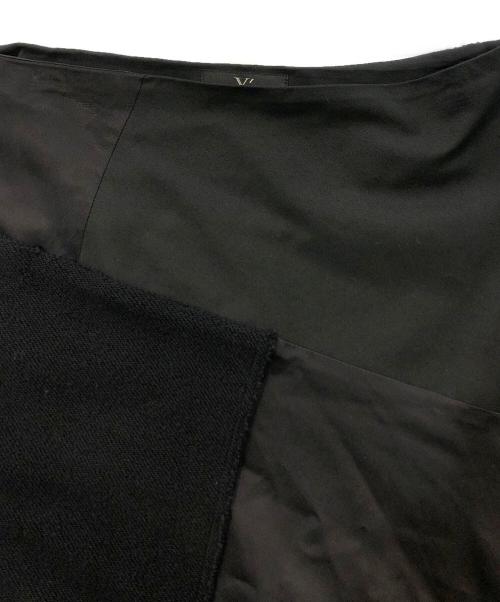 Y's（ワイズ）Y's (ワイズ) 異素材パッチワークロングスカート ブラック サイズ:SIZE 2の古着・服飾アイテム