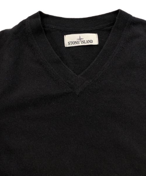 STONE ISLAND（ストーンアイランド）STONE ISLAND (ストーンアイランド) Vネックニット ネイビー サイズ:Mの古着・服飾アイテム