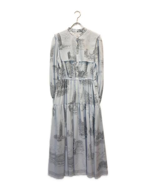 Diagram（ダイアグラム）Diagram (ダイアグラム) ニューヨークプリントワンピース スカイブルー サイズ:SIZE 36の古着・服飾アイテム