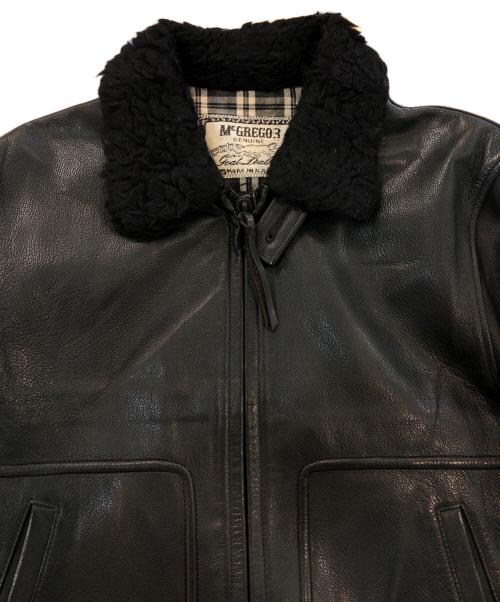Rags McGREGOR（ラグスマックレガー）Rags McGREGOR (ラグスマックレガー) N.HOOLYWOOD (エヌ ハリウッド) 野口強 (ノグチツヨシ) ゴートレザーボア付きジャケット ブラック サイズ:SIZE Mの古着・服飾アイテム