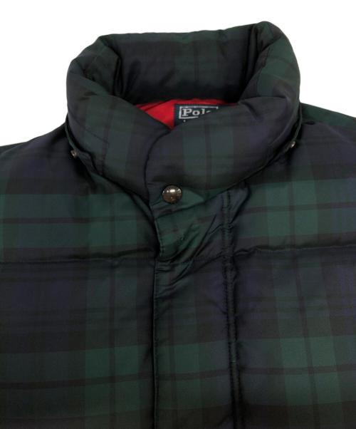 POLO RALPH LAUREN（ポロ・ラルフローレン）POLO RALPH LAUREN (ポロ・ラルフローレン) ブラックウォッチダウンベスト グリーン サイズ:SIZE Mの古着・服飾アイテム