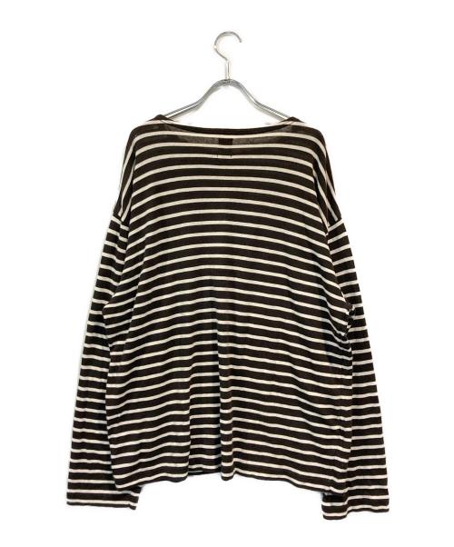 BATONER（バトナ―）BATONER (バトナ―) コットンリネンハイツイストバスクシャツ ホワイト×ブラック サイズ:3の古着・服飾アイテム