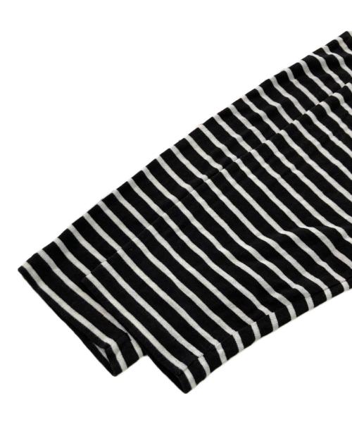 BATONER（バトナ―）BATONER (バトナ―) コットンリネンハイツイストバスクシャツ ホワイト×ブラック サイズ:3の古着・服飾アイテム