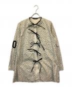 Y'sワイズ）の古着「ナンバリングレースアップブラウス」｜ホワイト×ブラック