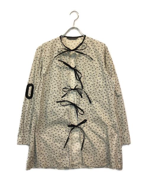 Y's（ワイズ）Y's (ワイズ) ナンバリングレースアップブラウス ホワイト×ブラック サイズ:SIZE 1の古着・服飾アイテム